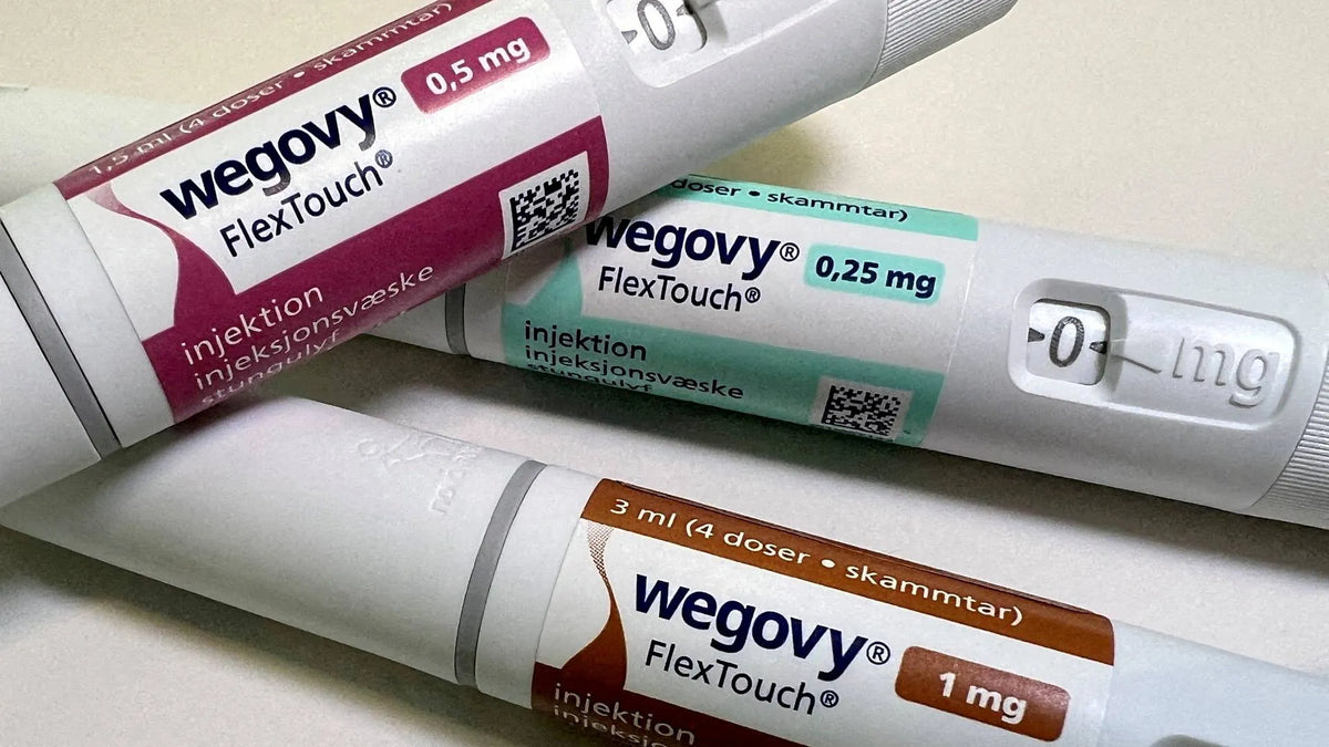 Several Wegovy FlexTouch injection pens in 0.25, 0.5 and 1 mg doses