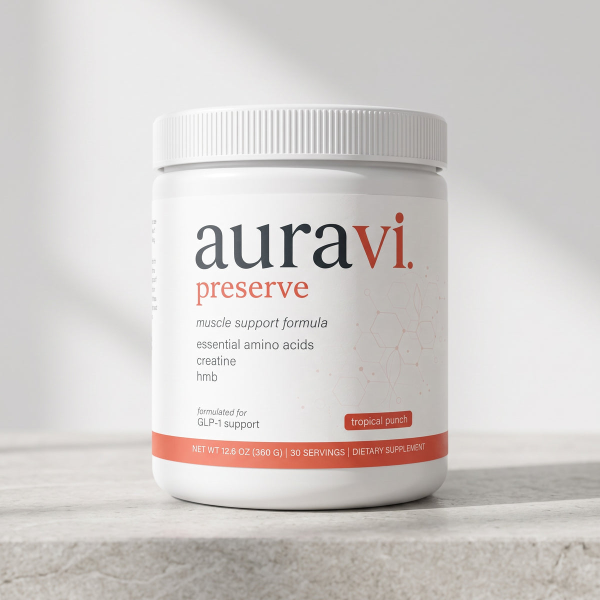 auravi Preserve Muscle Support Formula, Tropical Punch, 30 servings